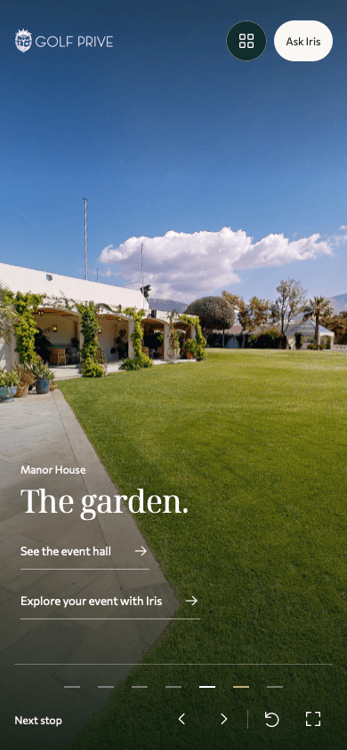 The photographic Golf experience showing the Manor House garden.