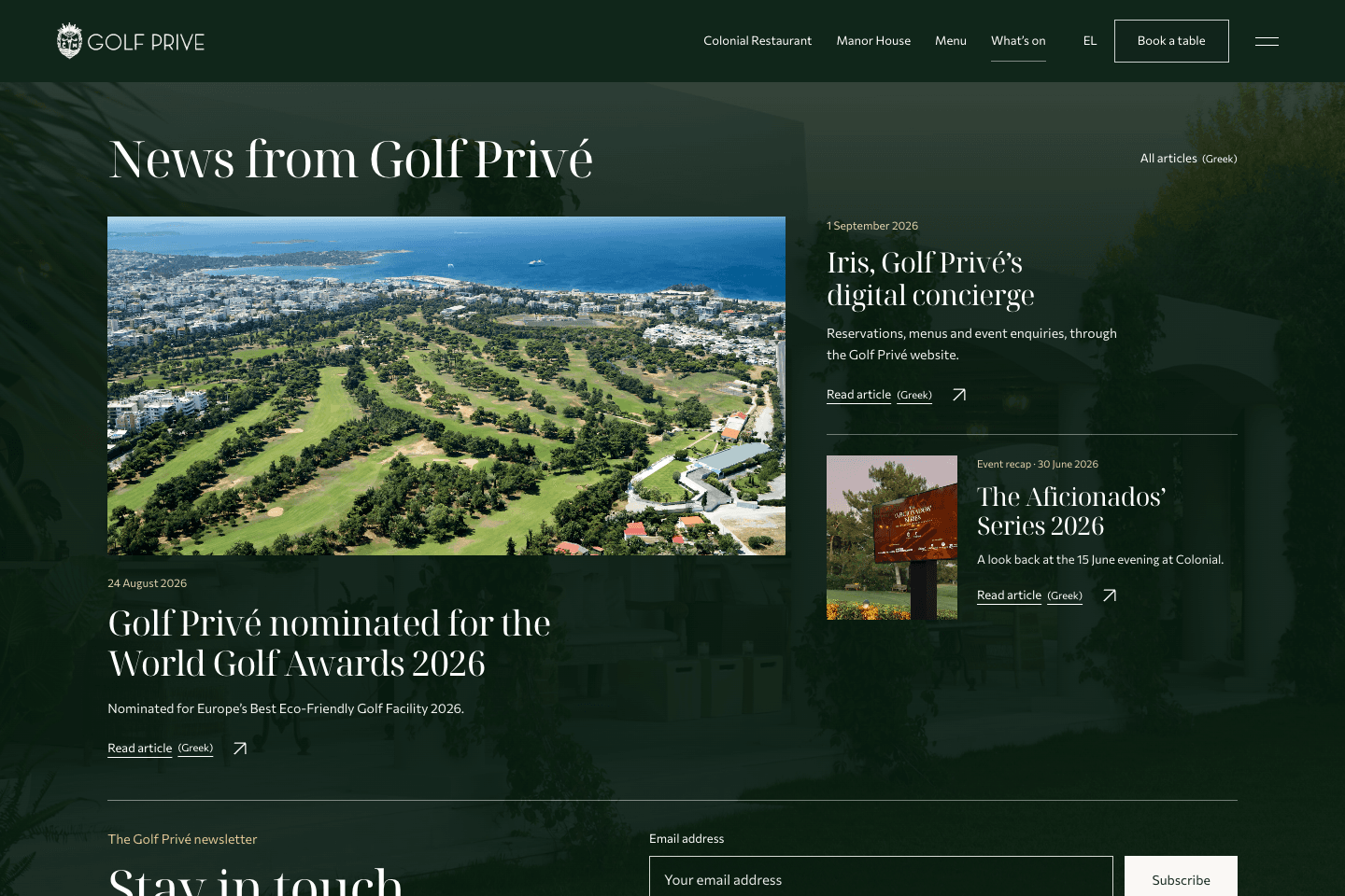 Golf Privé · News