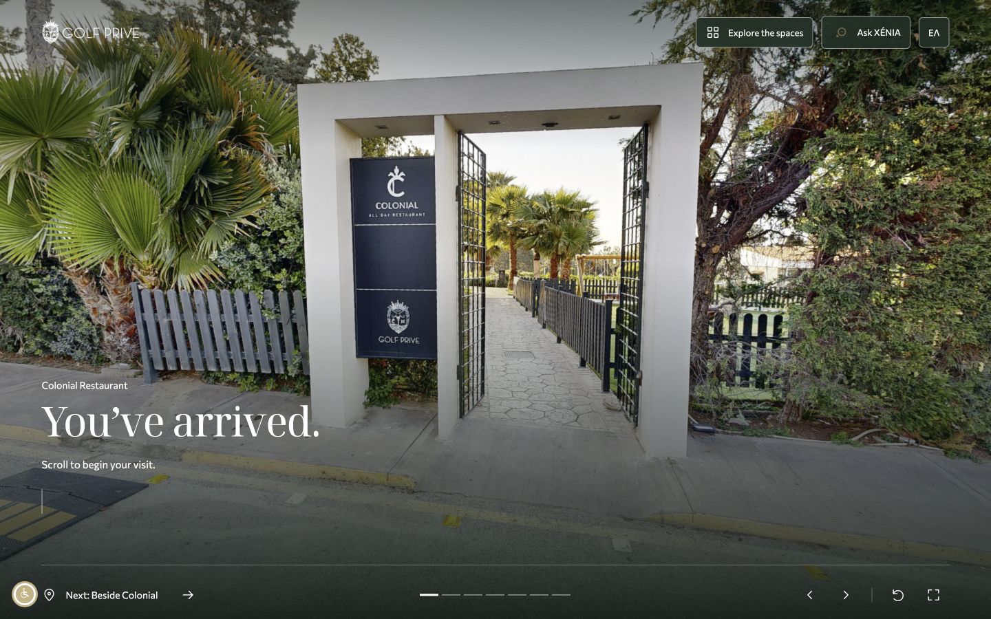 Live Golf Privé virtual tour entrance, captured 16 October 2026